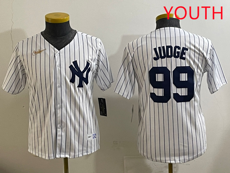 Youth New York Yankees 99 Judge White 2025 Nike MLB jersey style 21